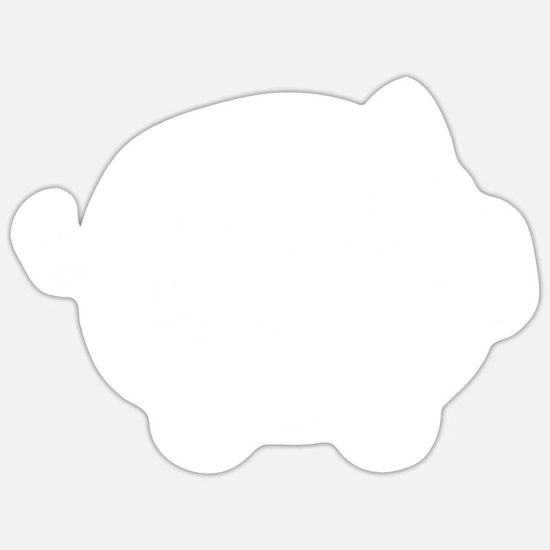 Sparschwein zerbrochen Geld - Sticker Größe S (10 x 10 cm) - Mattweiß