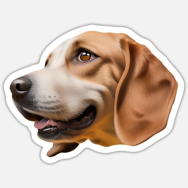 chien - Sticker taille S (10 x 10 cm) - blanc mat