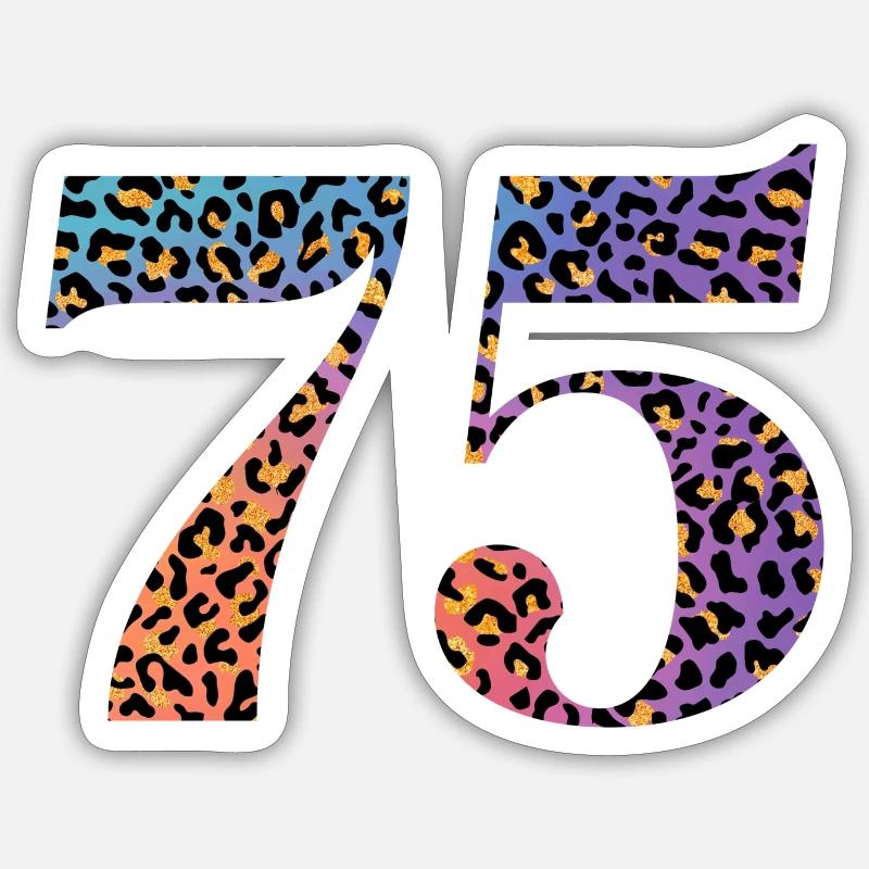 75th Anniversary Leopard - Sticker size S (10 x 10 cm) - white matte