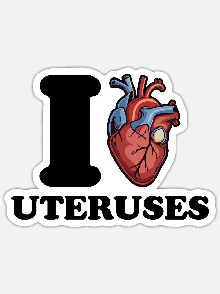 Ich liebe Gebärmutter - Sticker Größe S (10 x 10 cm) - Mattweiß