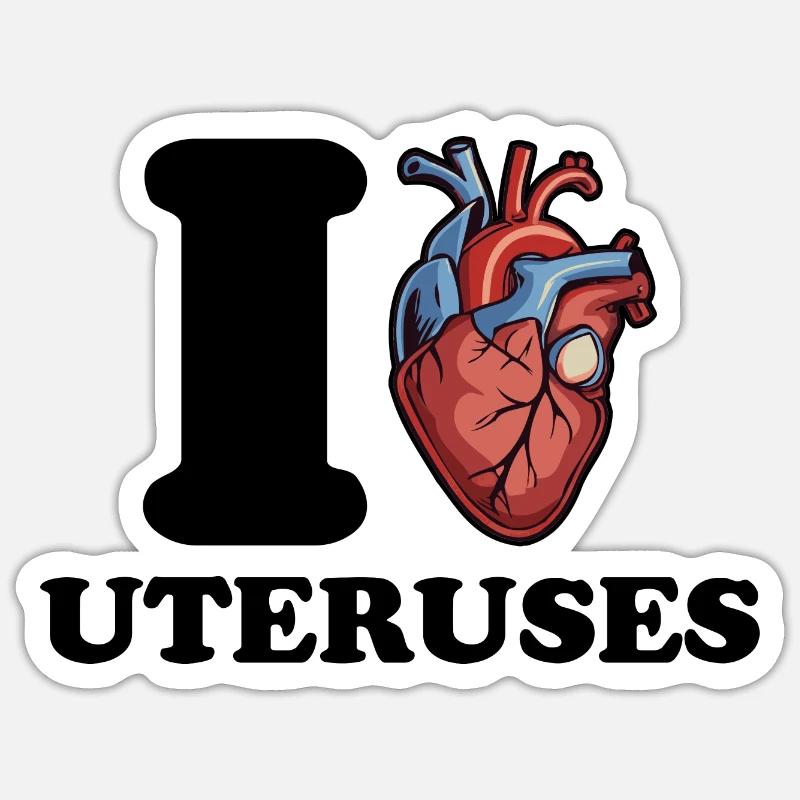 Ich liebe Gebärmutter Sticker Größe S (10 x 10 cm)