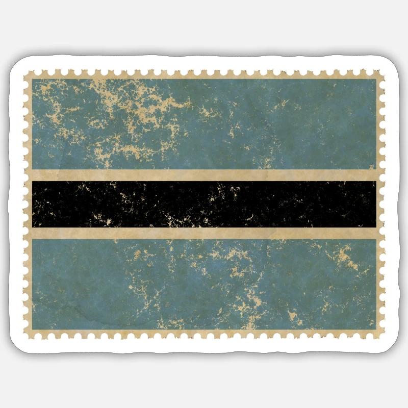 Drapeau Botswana - Sticker taille S (10 x 10 cm) - blanc mat