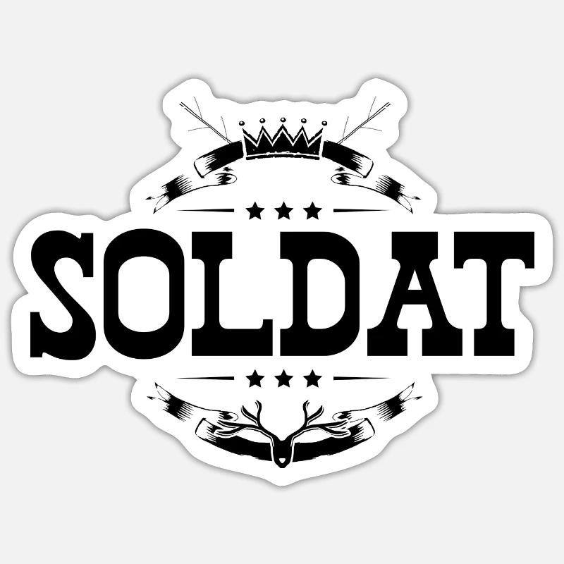 Soldat Beruf - Sticker Größe S (10 x 10 cm) - Mattweiß