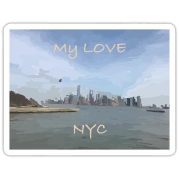 My Love NYC - Sticker Größe S (10 x 10 cm) - Mattweiß - Vorne