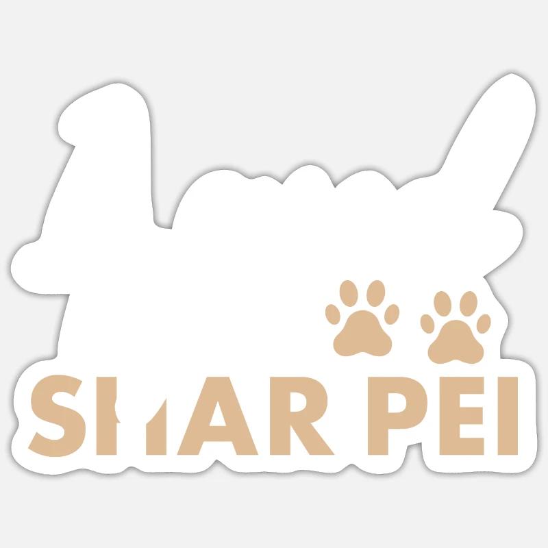 Aimé par un Shar Pei Sticker taille S (10 x 10 cm)