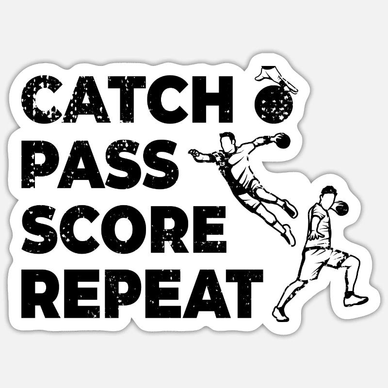 Catch, Pass, Score, Repeat Sticker size S (10 x 10 cm)