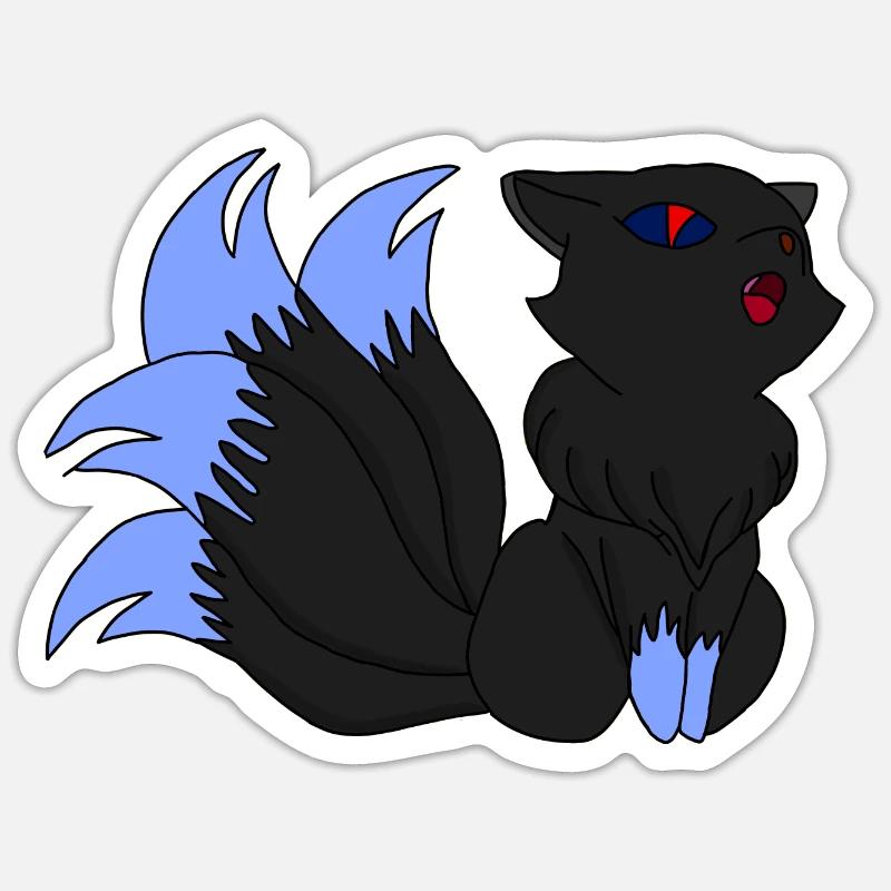Dark Kitsune / Gift Idea - Sticker size S (10 x 10 cm) - white matte