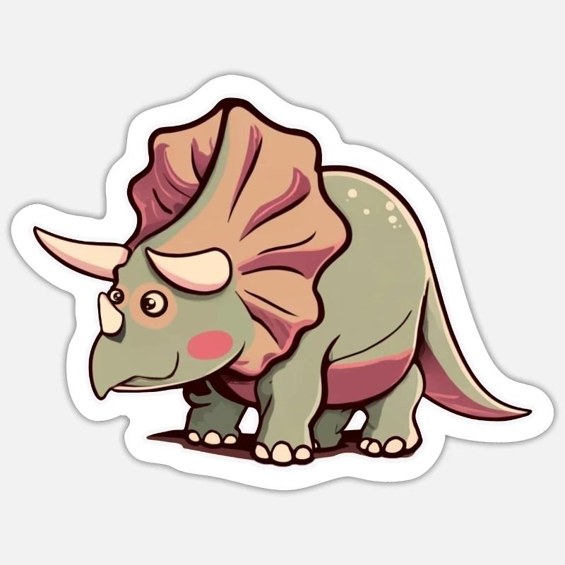 Triceratops Chibi - Sticker size S (10 x 10 cm) - white matte