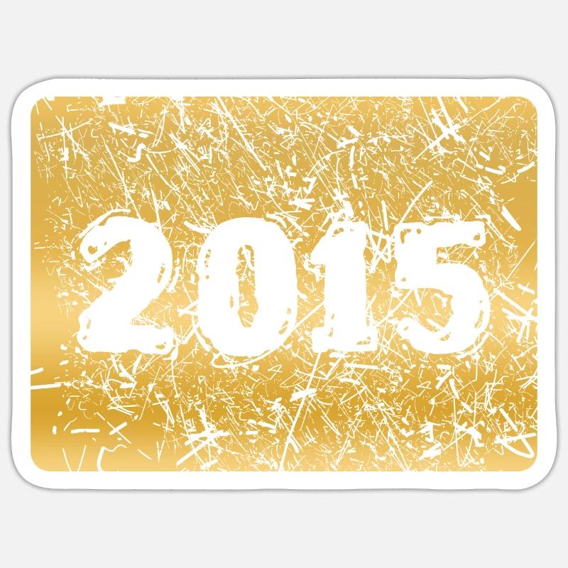 2015 2015 - Sticker Größe S (10 x 10 cm) - Mattweiß