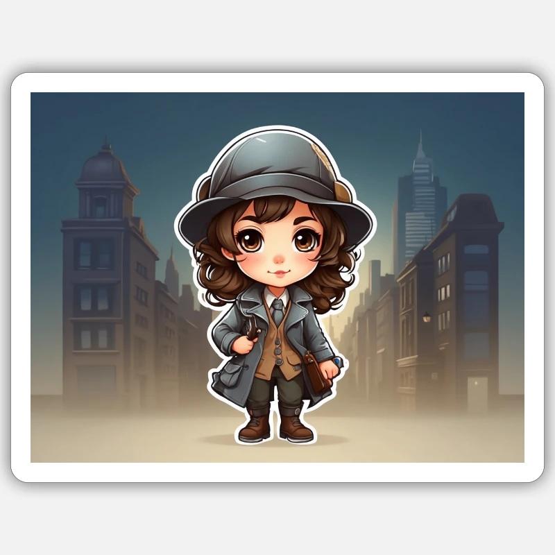 Mädchen mit Hut Sticker Größe S (10 x 10 cm)