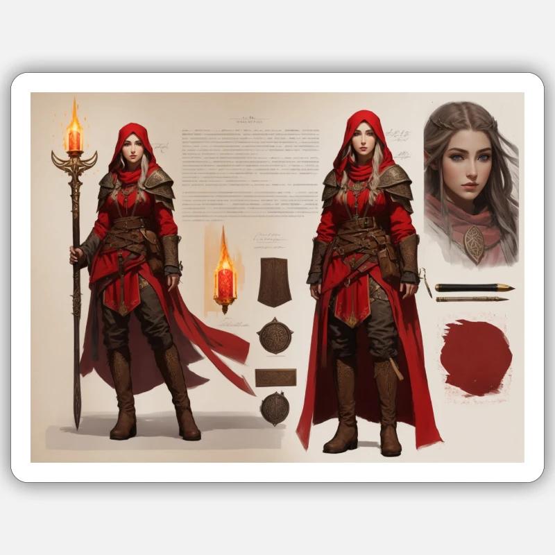 Rotkäppchen-Mädchen Sticker Größe S (10 x 10 cm)