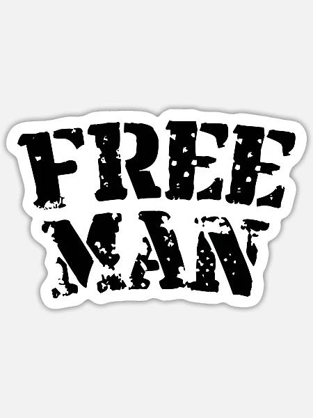 Free man - Sticker Größe S (10 x 10 cm) - Mattweiß