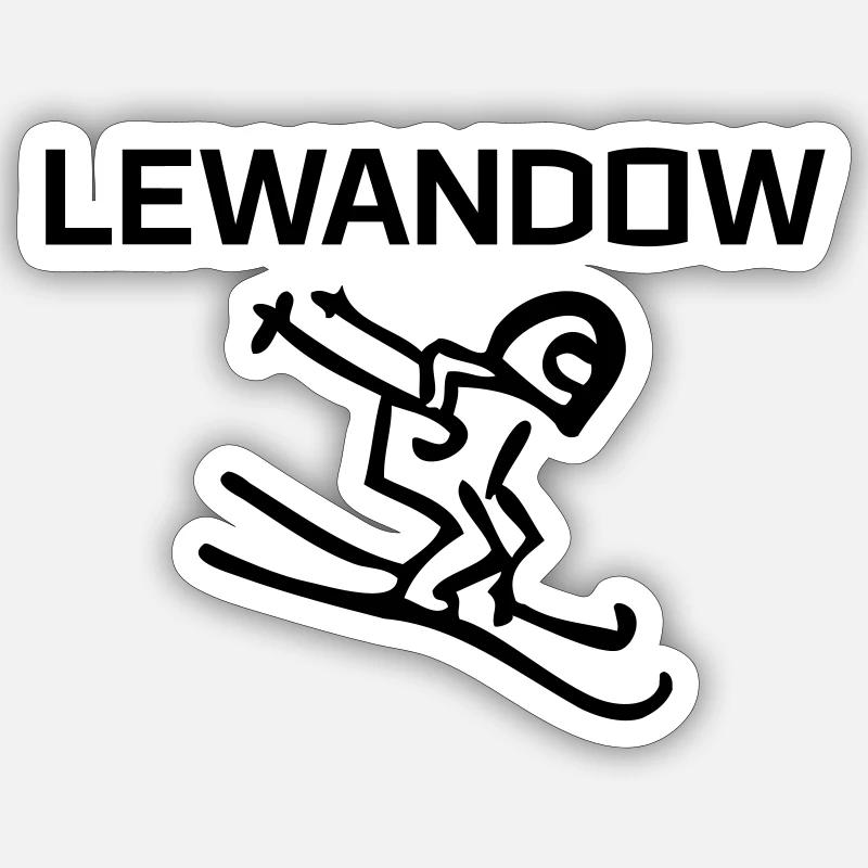 Lewandow Ski - Sticker Größe S (10 x 10 cm) - Mattweiß