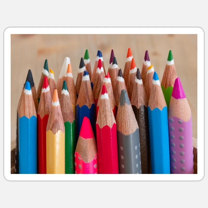 Crayons de couleur Sticker taille S (10 x 10 cm)