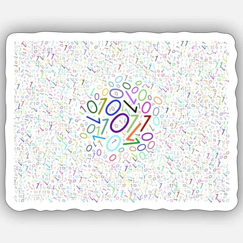 Farbe des Binärcodes - Sticker Größe S (10 x 10 cm) - Mattweiß