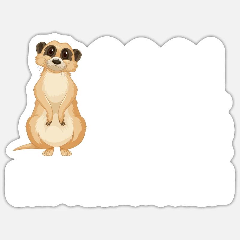 Erdmännchen - Sticker Größe S (10 x 10 cm) - Mattweiß