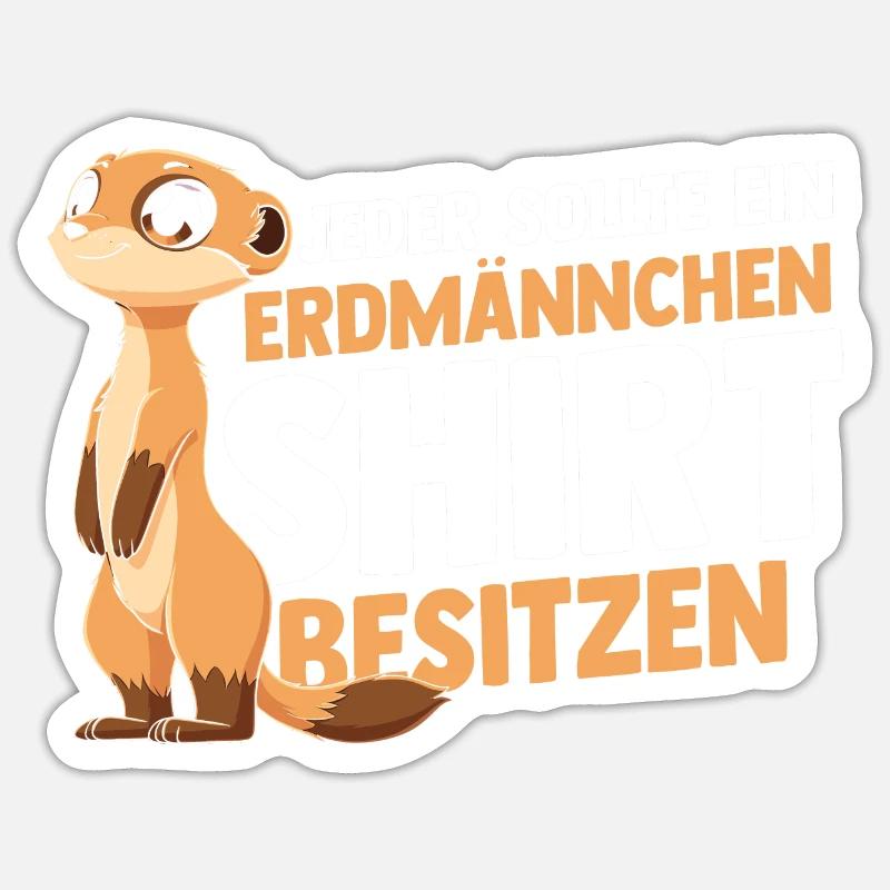 Erdmännchen - Sticker Größe S (10 x 10 cm) - Mattweiß