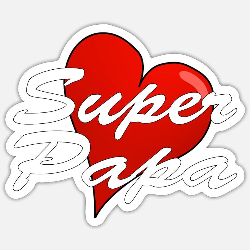 Super papa - Sticker taille S (10 x 10 cm) - blanc mat