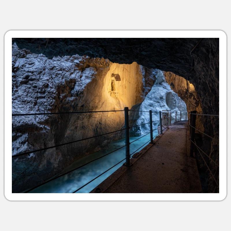 Partnachklamm - Sticker Größe S (10 x 10 cm) - Mattweiß