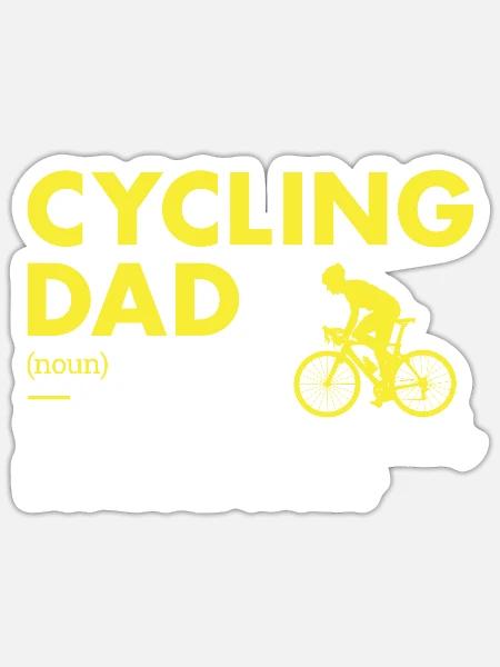 Sport Dad Cycling - Sticker Größe S (10 x 10 cm) - Mattweiß