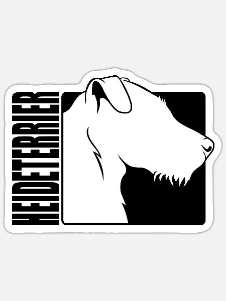 Heideterrier Profil Hunde Jagdhunde Wilsigns - Sticker Größe S (10 x 10 cm) - Mattweiß