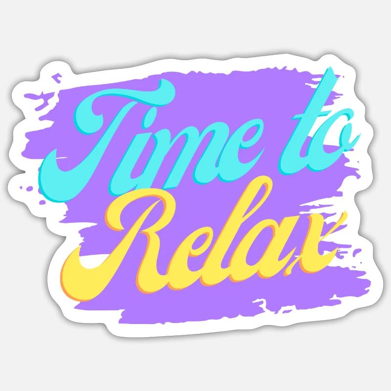 Time to Relax - Sticker Größe S (10 x 10 cm) - Mattweiß