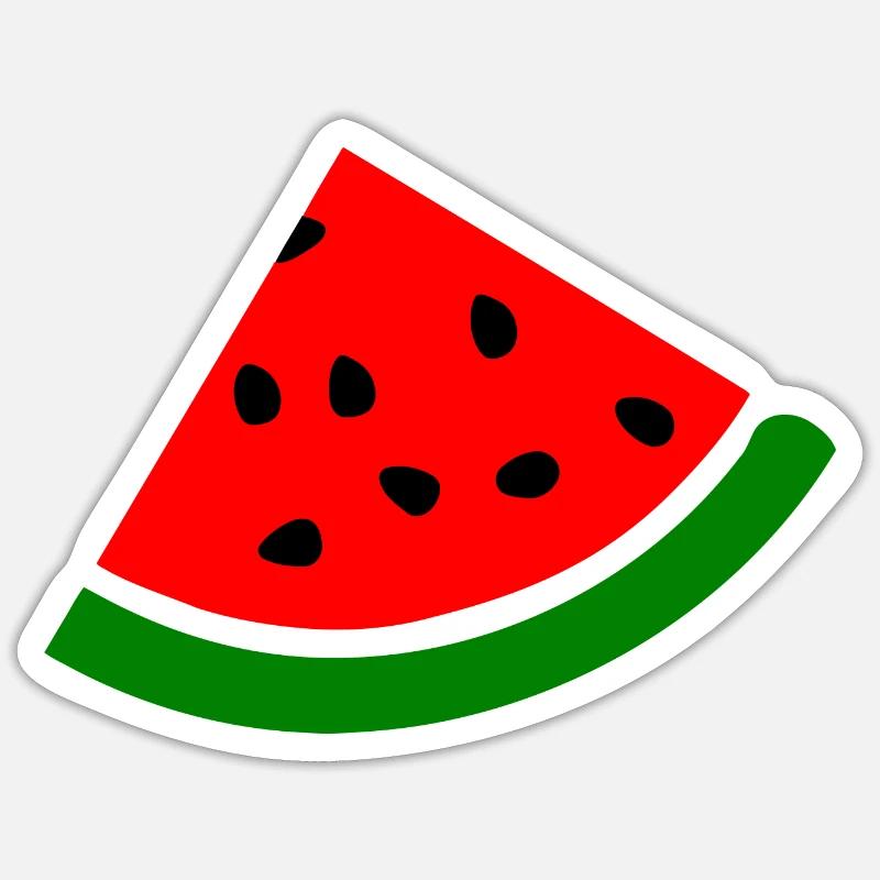 Melon pastèque - Sticker taille S (10 x 10 cm) - blanc mat