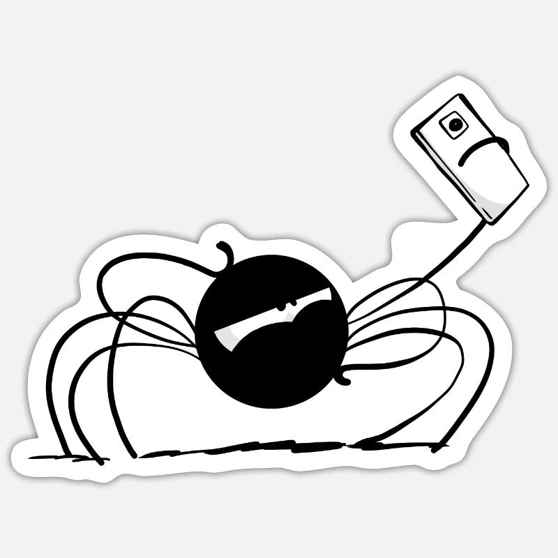 Beth the Spider - The Selfie - Sticker size S (10 x 10 cm) - white matte