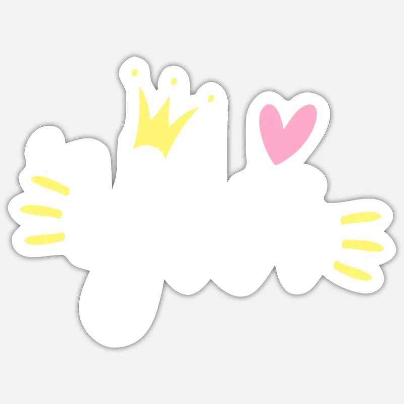 Ylvi Name Crown - Sticker size S (10 x 10 cm) - white matte