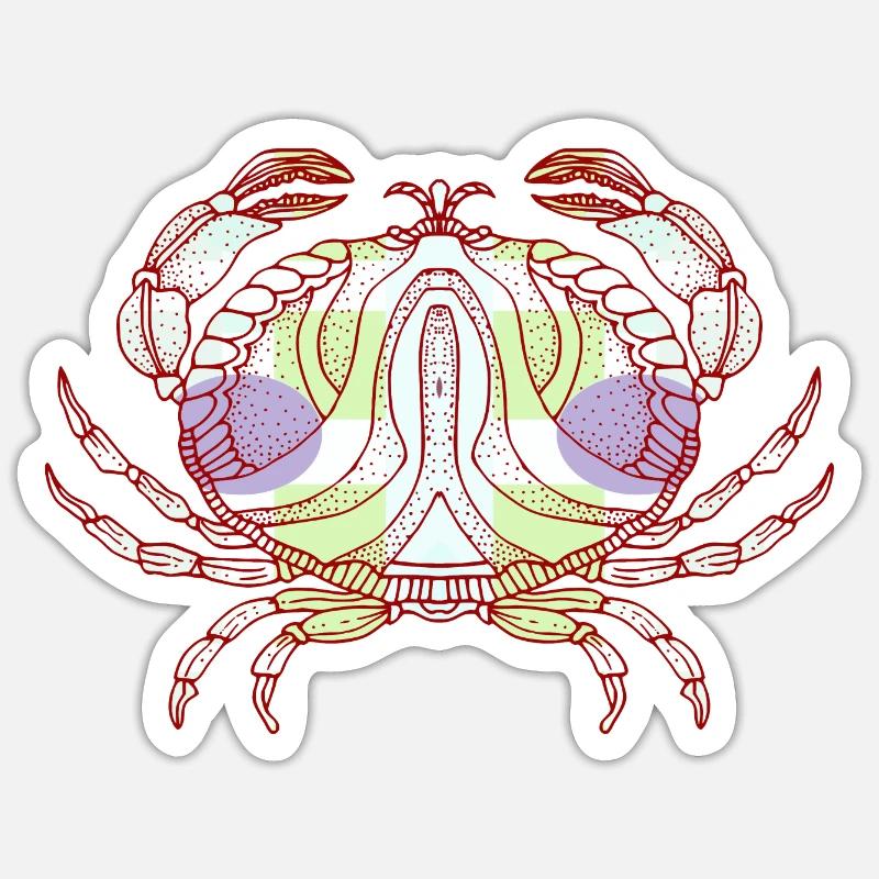 Crabe - Sticker taille S (10 x 10 cm) - blanc mat