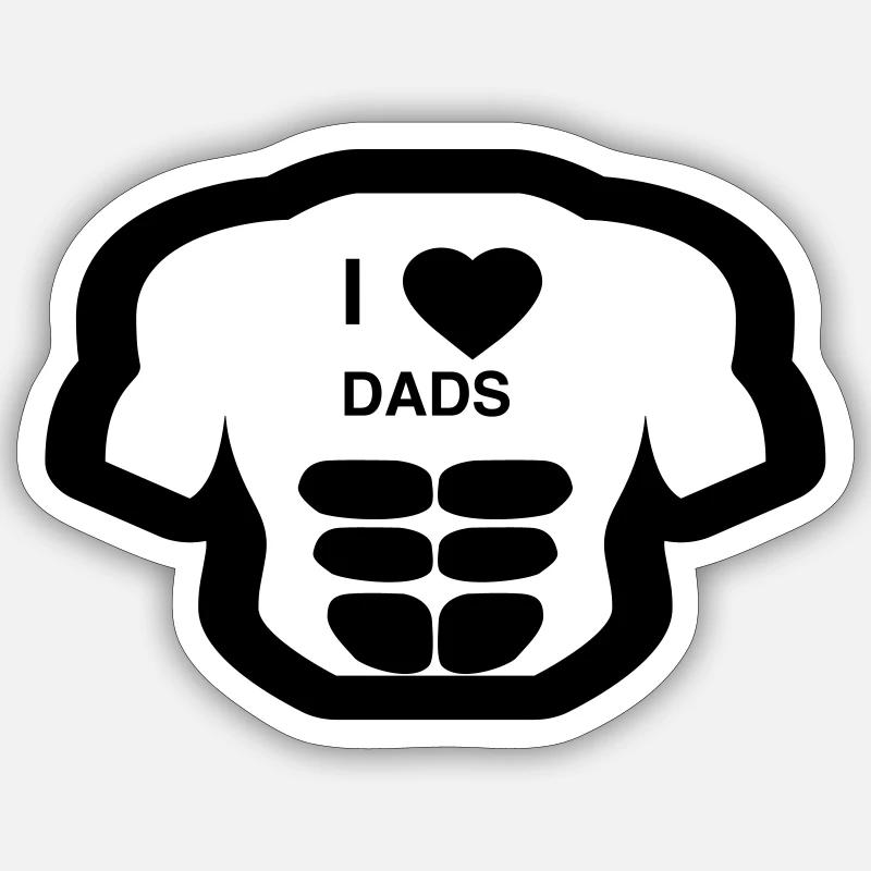 I Love DAD´s - Sticker Größe S (10 x 10 cm) - Mattweiß
