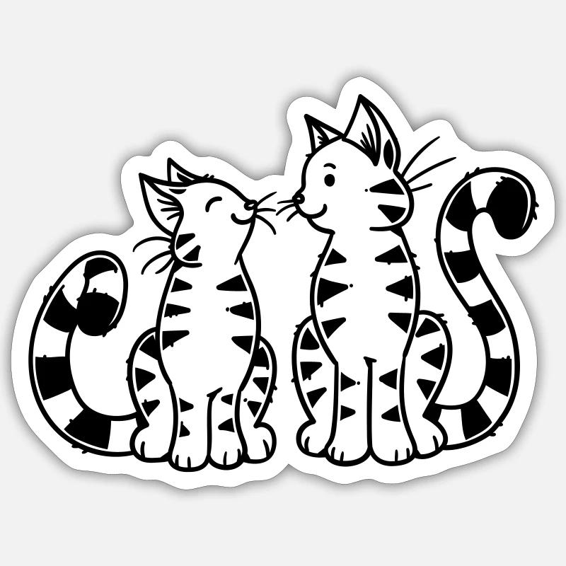 Cartoon Kitten - Sticker size S (10 x 10 cm) - white matte