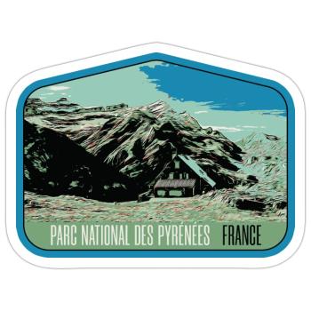 Pyrenees Landscape Escutcheon: Authentic Nature - Sticker size S (10 x 10 cm) - white matte - Front