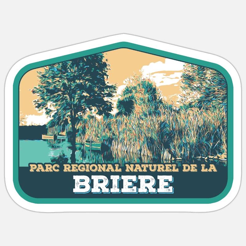 Brière Landscape Badge: Authentische Natur - Sticker Größe S (10 x 10 cm) - Mattweiß