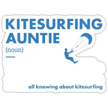 Sport Auntie Kitesurf - Sticker taille S (10 x 10 cm) - blanc mat - Devant