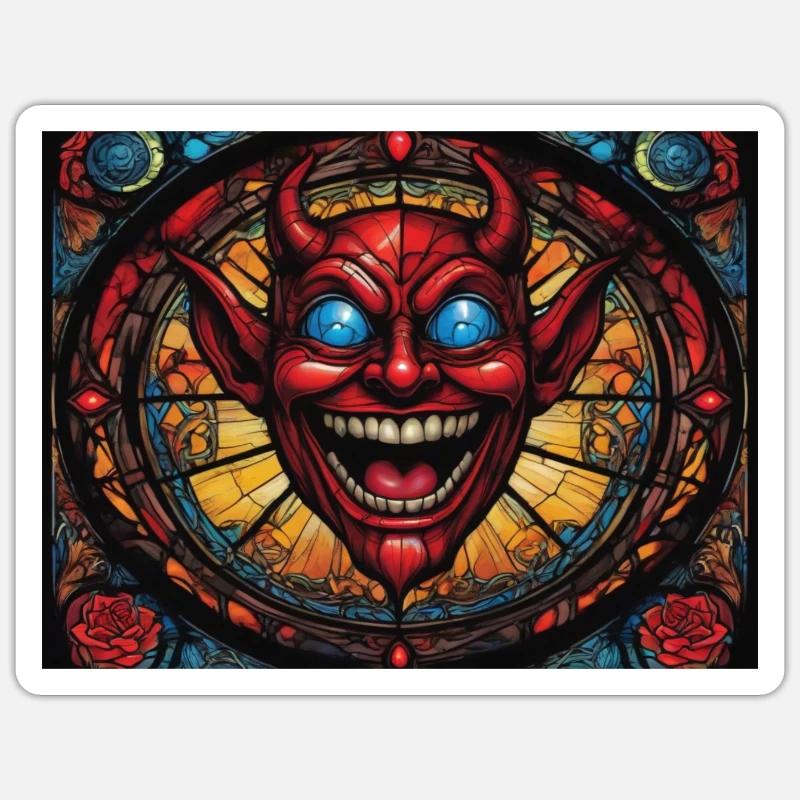 Red Head Devil - Sticker size S (10 x 10 cm) - white matte