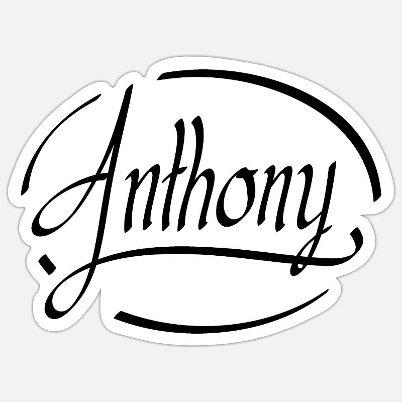 Anthony - Sticker taille S (10 x 10 cm) - blanc mat