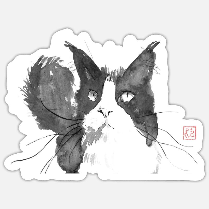 Katzengesicht Sticker Größe S (10 x 10 cm)