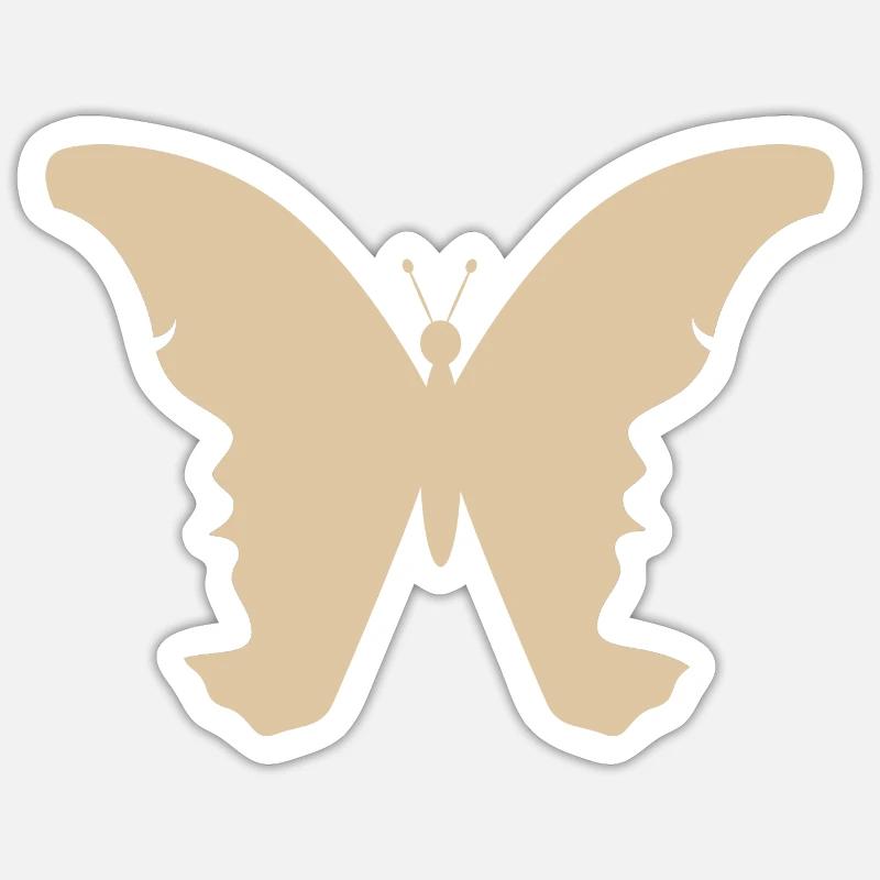 Butterfly Face - Sticker size S (10 x 10 cm) - white matte