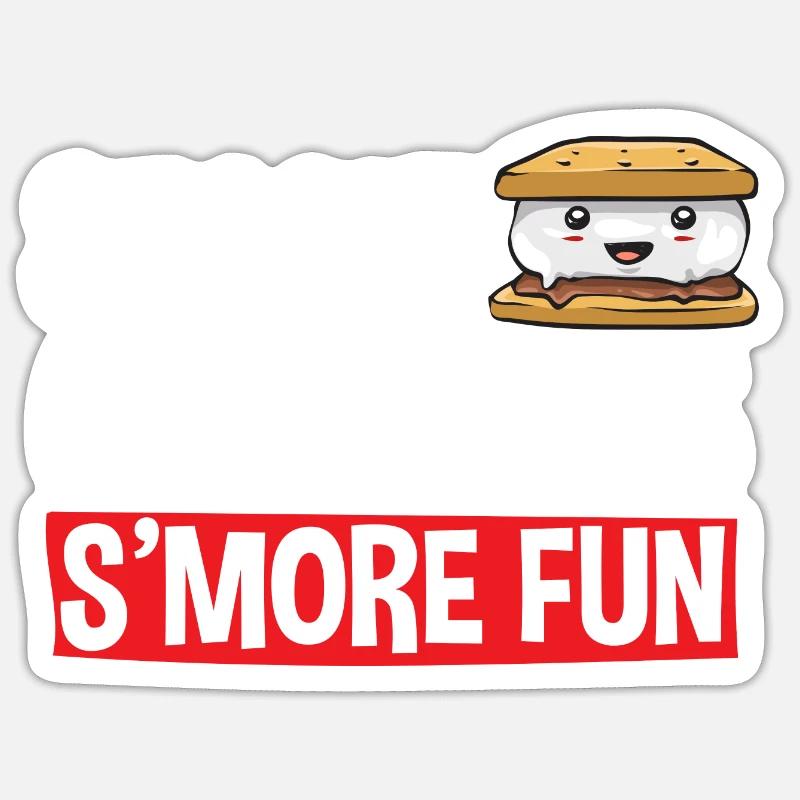 S'more Campfire Marshmallow Camping Sticker taille S (10 x 10 cm)