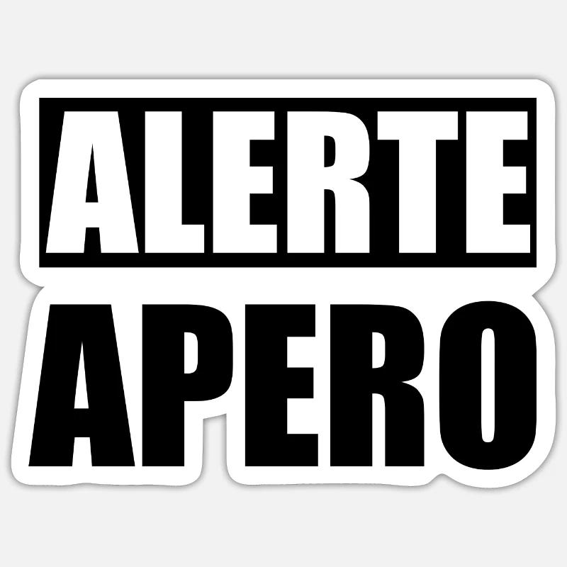 Alerte apéro - Sticker taille S (10 x 10 cm) - blanc mat