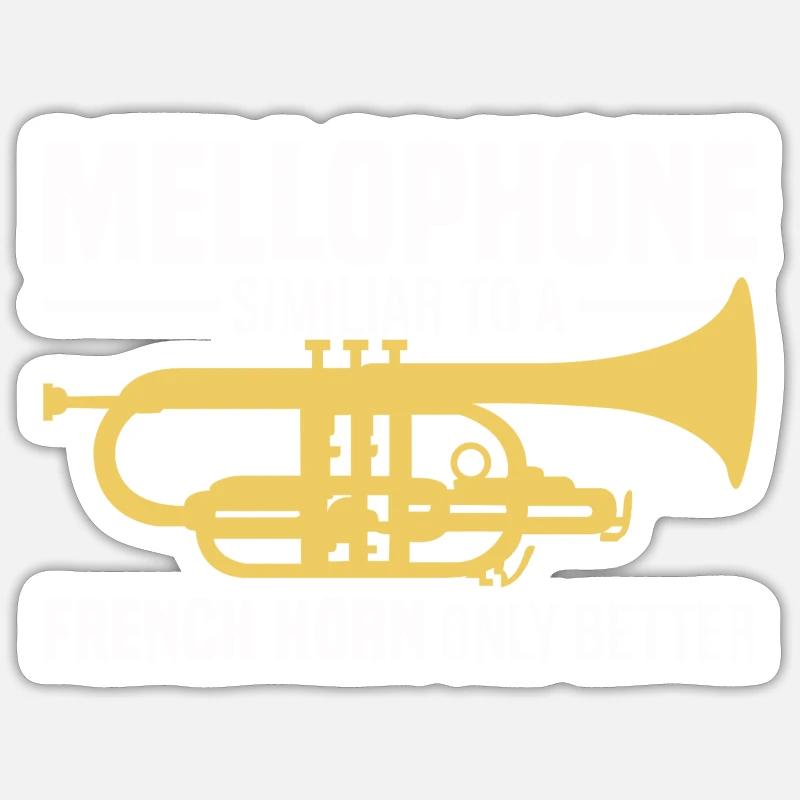 Mellophonist - Sticker Größe S (10 x 10 cm) - Mattweiß