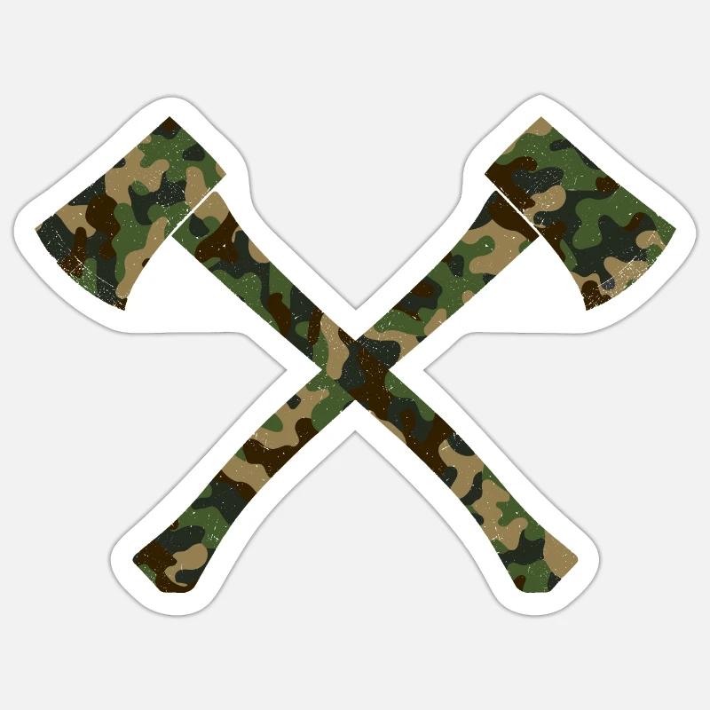 Hache - Sticker taille S (10 x 10 cm) - blanc mat