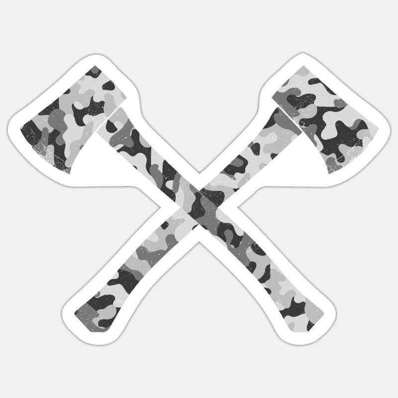 Axe - Sticker size S (10 x 10 cm) - white matte