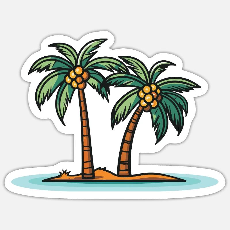 Palm Trees Island Summer - Sticker size S (10 x 10 cm) - white matte