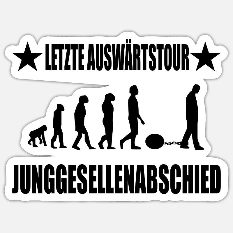Junggesellenabschied - Sticker Größe S (10 x 10 cm) - Mattweiß