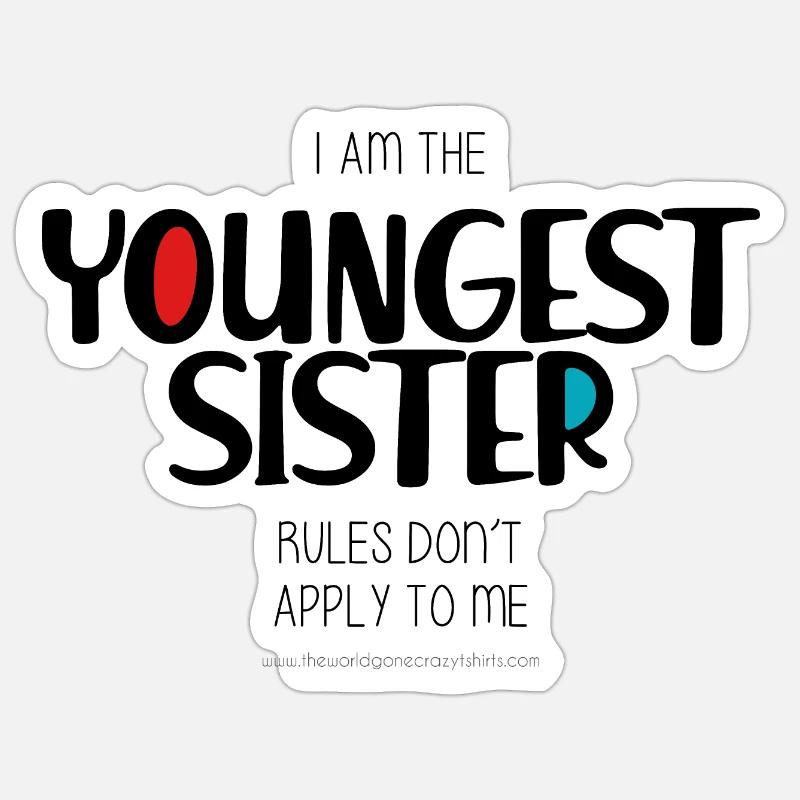 Jüngste Schwester - Sticker Größe S (10 x 10 cm) - Mattweiß