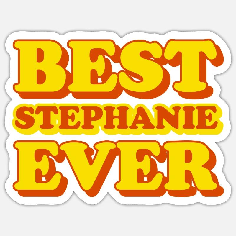 Stéphanie prénom drôle cadeau - Sticker taille S (10 x 10 cm) - blanc mat