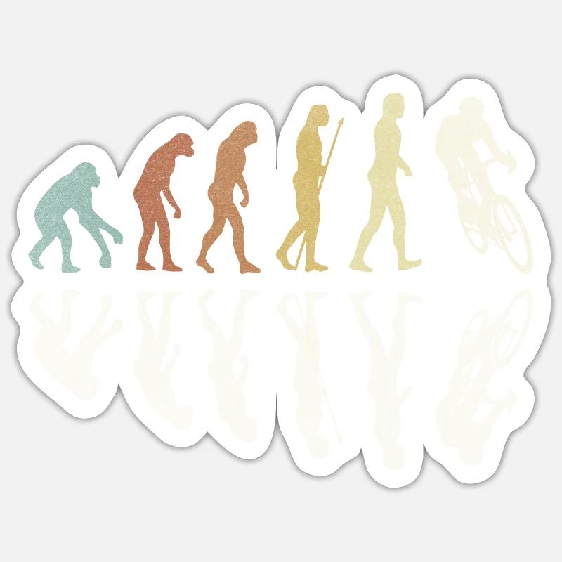 Evolution - Radsport Rennrad - Sticker Größe S (10 x 10 cm) - Mattweiß