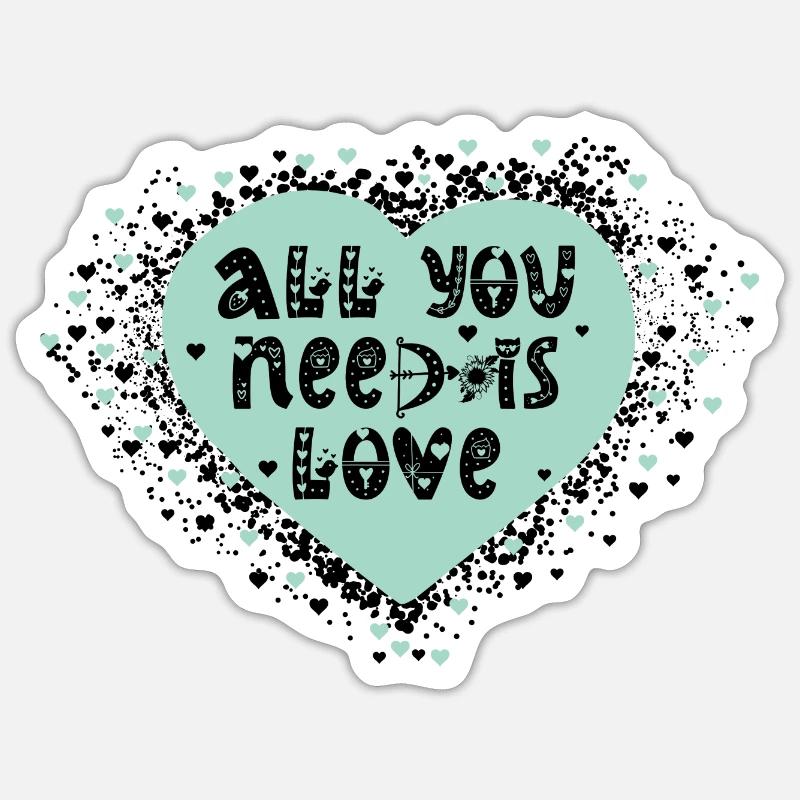Liebevolles Herzdesign mit Botschaft Sticker Größe S (10 x 10 cm)
